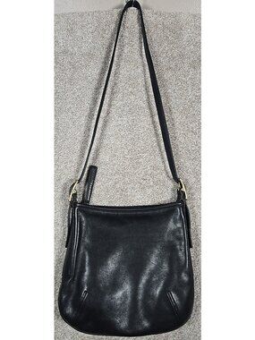 Coach Y2K Vintage JOD-9204 Andrea Shoulder Bag Black Leather Adjustable Strap